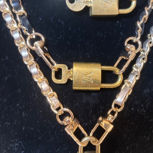Louis Vuitton Brass Lock & Key Unbranded Necklace # (2) 227, 311, 319, and 209. - Picture 5 of 7